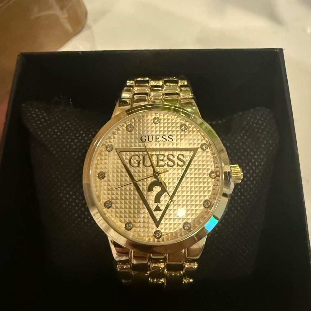 Guess Gold-Tone Women's Watch with Crystal Accents